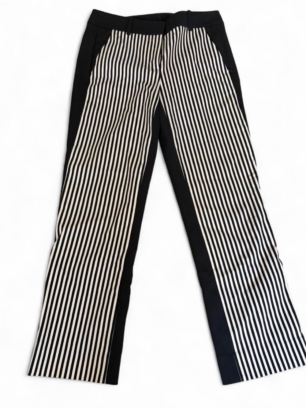 Per Se Black and White Vertical Stripe Men's Trousers